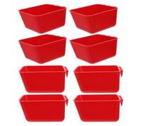 Artibetter 8 Piezas Comedero para Pájaros Tazas de Jaula de Pájaros de Plástico Rojo Fácil de Limpiar y Conejos