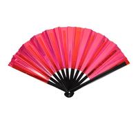 ARTIBETTER Abanico Plegable de Mano Estilo Chino Grande Color Rojo Abanico Portátil para Mujer para Bodas Fiestas Espectáculos Fabricado PVC Resistente y Ligero