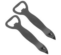 ARTIBETTER Abridor de Botellas de Cerveza Plano de Acero Inoxidable 304 Negro, Pack 2 Unidades, Herramienta Manual Resistente para Fiestas, Viajes, Cocina y Uso Exterior, Destapador