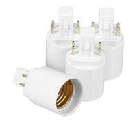 ARTIBETTER Adaptador de Portalámparas Base G24q a E27 4 Piezas Compatible Luces LED, Instalación Fácil y Material de Cobre Niquelado para Bombilla 4 Pines para Hogar y Tienda