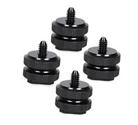 Artibetter Adaptador de Zapata de Cámara Doble Capa Tornillo 1/4 Inch-20, 4 Piezas de Aleación de Aluminio Negro, Resistente al Óxido, Práctico para Cámara DSLR y Grabadora Zoom
