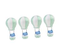 ARTIBETTER Adornos para Pasteles No Comestibles de Resina, 4 Piezas, Decoración de Elefantes y Globos Aerostáticos Verdes para Cumpleaños Infantiles, Suministros para Decorar Tartas y