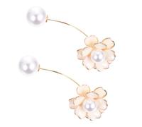 Artibetter Alfileres de Flores para Mujer en Aleación Dorada con Perla Artificial, 2 Piezas, Diseño Elegante y Superficie Brillante Que Previene Miradas Indeseadas