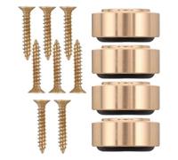 ARTIBETTER Almohadillas Antideslizantes Doradas de Aleación de Aluminio con Goma 4 Piezas Soportes Antivuelco y Protección contra Daños para Tabla de Cortar para Cocina
