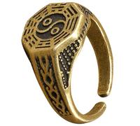 Artibetter Anillo Abierto Chino de Latón Diseño Taoísta y Forma Atractiva, Ajustable para Halloween y Bar, Accesorio Que Destaca la Apariencia y Es Amigable Piel
