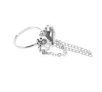Artibetter Anillo de Corazón Roto Anillo Abierto Ajustable Cobre Plata Segura Piel para Mujer y Novia para Reuniones y Otras Ocasiones