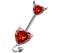 Artibetter Anillo de Ombligo de Acero Inoxidable Rojo Circonita para Mujer, Seguro Reacciones Alérgicas, Joyería Corporal para Uso Diario