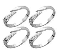 Artibetter Anillos de Ajustables de Ángel y Demonio, 4 Piezas, Diseño Abierto en Plata Brillante, Joyas a Juego para Hombres y Mujeres, Anillos de Promesa para San Valentín y Aniversario