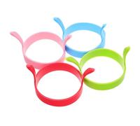 Artibetter Anillos de Huevo de Silicona Redondos 4piezas para Desayuno y Omelettes, Multiusos y Fáciles de Usar con Doble Asa