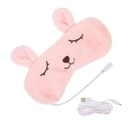 Artibetter Antifaz Eléctrico USB Compresa Térmica, Máscara de Ojos 3d en Forma de Oso Rosa, y Transpirable Hogar y Viaje, Cubre Ojos para Dormir y Aliviar Fatiga