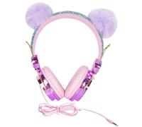 Artibetter Auriculares para Niños con Micrófono, Compatibles con Ordenador, Diseño Supraaural en Abs Color Púrpura, Ideales Escuela y Uso Diario Color Aleatorio