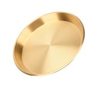 Artibetter Bandeja de Cobre Dorada 24 Cm para Servir y Almacenar Frutas, Plato Decorativo para Postres y Vajilla de Cocina Hogar