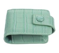 Artibetter Bolsa de Lápiz Labial Portátil con Espejo para Viaje, Pequeña y Elegante, Hecha de PU Verde, Puede Contener Tres Pintalabios, Adecuado para Mujeres