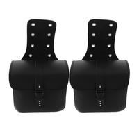 Artibetter Bolsa Lateral para Motocicleta de PU Negro, Par de Alforjas Mini para Colgar en Sillín, Protección de Objetos y Uso Conveniente para Vehículos