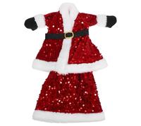 Artibetter Bolsa para Botella de Vino Tinto Navideña con Lentejuelas Rojas Cubierta Decorativa de Santa para Fiestas y Mesas de Cena Vestido de Peluche Festivo para Navidad y Año