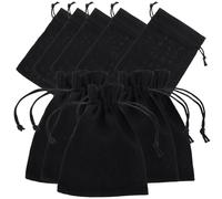ARTIBETTER Bolsas de Tela Cordón Reutilizables de Algodón y Lino Negro, Paquete de 10 Bolsas Prácticas y Ligeras para Dulces y Joyería Vida Diaria