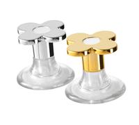 Artibetter Botón De Descarga para Inodoro Forma De Flor, Abs Resistente, Superficie Lisa, Set 2 Piezas Plata y Dorado, Repuesto Fácil De Instalar para Tanque De Baño