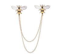 ARTIBETTER Broche de Abeja Dorado Borlas Flecos, Pin de Cuello Creativo de Aleación, Broche para Camisa Femenino, Accesorio Elegante para Ropa y Fiesta, Joyería de Moda para Mujer