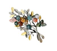 ARTIBETTER Broche de Mujer Retro Piedras Coloridas Naturales, Insignia de Aleación Duradera, Pinza Pecho Elegante para Uso Diario y Obsequio Especial