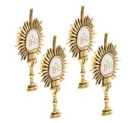 ARTIBETTER Broche de Solapa Religioso Cáliz Sagrado Dorado, Pin de Comunión para Mujer, Lote 4 Piezas para Regalos de Comunión Inicial y Accesorios de Ropa Religiosa
