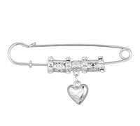 ARTIBETTER Broche Retro para Suéter y Capa, Accesorio Decorativo Plateado Diseño de Corazón Grande, Hebilla Vintage para Mujer, Adecuado para Fiestas y Vestidos de Invierno