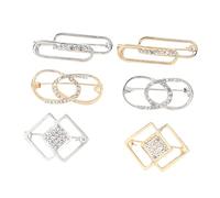 Artibetter Broches Clips para Camisas y Vestidos, 6 Broches Creativos de Diseño Geométrico, Color Plata Dorada, Perfectos para Asegurar Prendas en Eventos Varios estilos
