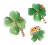 Artibetter Broches de Trébol Pequeño de Aleación Verde, 3 Piezas Ligeras y Delicadas para Manualidades y Entornos Profesionales, Amuleto de Buena Suerte