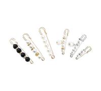 ARTIBETTER Broches para Ropa Mujer Originales y Broche de Perlas Vintage de Aleación Diseño Elegante Que Fija Cintura Elástica y Protege Prendas en Fiestas 6 Piezas