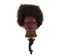 Artibetter Cabeza de maniquí para práctica de peinados africanos, rizos afro con soporte de pinza, herramienta de entrenamiento para modelos de cabello para trenzas, y trenzas africanas.