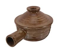 Artibetter Cacerola de Barro para Estofado 1 Pieza con Tapa, Apta para Microondas y Horno, Utensilio de Cocina para Sopa y Arroz, Resistente a Altas Temperaturas, Menaje Práctico Hogar