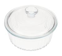 ARTIBETTER Cacerola Redonda de Vidrio Borosilicato 1.6L Tapa, Apta para Horno y Uso Diario en Preparación de Alimentos