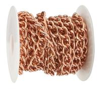 Artibetter Cadena de Aluminio para Hacer Joyas Diy, Rollo de 3 Metros, Color Rosa Dorado, Eslabones Retorcidos para Collares, Pulseras y Accesorios de Bolsos, Cadena Colgante