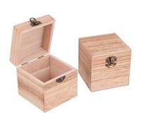 Artibetter Caja de Almacenamiento de Madera Vintage 2 Piezas Tamaño Pequeño Acabado Quemado Rústico Adecuado para Joyero y Caja de Flores Preservadas Portátil y Decorativa