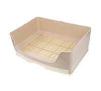 Artibetter Caja de Arena para Conejos Grande Cajón Extraíble Orinal para Conejos y Cobayas Material Resistente Beige Bandeja para Mascotas Pequeñas Fácil Limpieza y Uso Cómodo