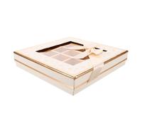 ARTIBETTER Caja de Bombones 25 Compartimentos Beige para Cumpleaños y Bodas, Caja de Embalaje para Chocolates Artesanales Vacía