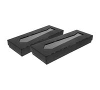 Artibetter Caja de Corbata Negra para Caballeros, 2 Piezas, Almacenamiento Versátil y Duradero de Cartón para Viajes y Uso en Casa