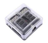 Artibetter Caja de Fusibles de 6 Vías para Vehículo Recreativo Base de Plástico Resistente a Altas Temperaturas y Circuito Negativo para RV