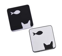 Artibetter Caja de Lentes Creativa Plástico Resistente Diseño de Gato y Pez Fácil de Llevar y Espejo Integrado Pack de 2 Piezas para Mujer Adecuado para Viajar