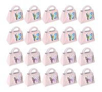 ARTIBETTER Caja de Obsequio Creativa DIY Mariposas 3D 20 Piezas 10 Moradas 10 Azules Pequeñas Cajas de Dulces de Papel para Boda Fiesta y Cumpleaños Asa Portátil para Regalos y