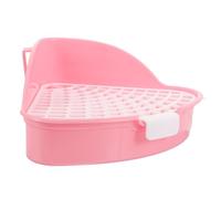 Artibetter Caja para Conejos Triangular de Plástico Inodoro para Animales Pequeños con Borde Salpicaduras Diseño Desmontable y Portátil para Entrenamiento Higiénico Esquina
