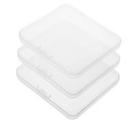 ARTIBETTER Caja Pequeña de Plástico Pp Transparente para Pestañas Postizas y Cinta Adhesiva, con Tapa Segura, Tamaño 87x78x12 Mm, Estuche Compacto de Viaje 3 Unidades para Almacenamiento