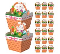 ARTIBETTER Cajas de Dulces de Papel para Pascua 30 Piezas con Asas Diseño de Conejito de Dibujos Animados Tamaño Pequeño Ideales para Fiestas Shower y Regalos Temáticos