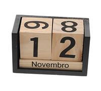 Artibetter Calendario De Cubos De Madera Calendario Perpetuo De Madera Para Escritorio Fecha y Mes