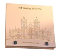 Artibetter Calendario de escritorio 2027 Bloc de notas con diseño de castillo tallado en papel 3D | Calendario mensual desprendible | Regalos cristianos para mujeres | Decoración creativa para la
