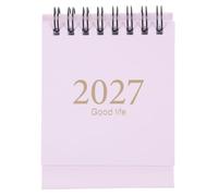 Artibetter Calendario de escritorio pequeño con hojas desplegables, desde enero de 2027 hasta junio de 2028, 10 x 7,6 cm (4" x 3"), mini calendario de escritorio para la escuela, el hogar y