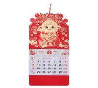 Artibetter Calendario de pared del Año Nuevo Chino 2027 - Calendario colgante anual del zodiaco de la cabra Feng Shui - Planificador de papel tradicional para la decoración de fiestas, festivales y