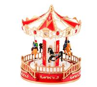 Artibetter Carrusel navideño Musical: Figura de Caballo giratoria iluminada - decoración de Mesa Tipo decoración navideña de Invierno.