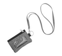 Artibetter Cartera Mini con Bloqueo RFID para Tarjetas y Llaves, Color Gris Oscuro, Tamaño 12 X 7,6 X 1,5 Cm, con Ventana de Identificación Transparente y Cordón, Estuche Compacto Adecuado