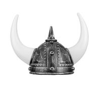 Artibetter Casco Vikingo Adulto con Cuernos de Buey Plateado, Sombrero de Fiesta para Disfraces y Cosplay, Accesorio Ligero y Duradero para Carnaval y Mascarada, Sombrero de Guerrero Romano