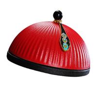 Artibetter Cenicero de Mesa Creativo Tapa en Forma de Sombrero Oficial, Cerámica Roja, Diseño Decorativo para Oficina y Hogar, Accesorio Funcional y Adorno Decorativo Moderno